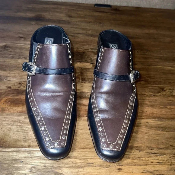 Brighton Tempe 7N Women’s Brown/Black Mules/Slides/Slip On Leather Heel - Picture 1 of 10